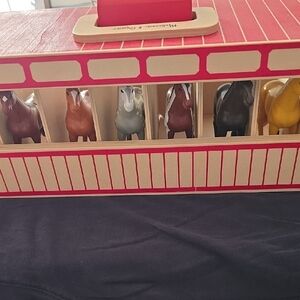 Melissa & Doug Wooden Horse Stable with Colorful Horses